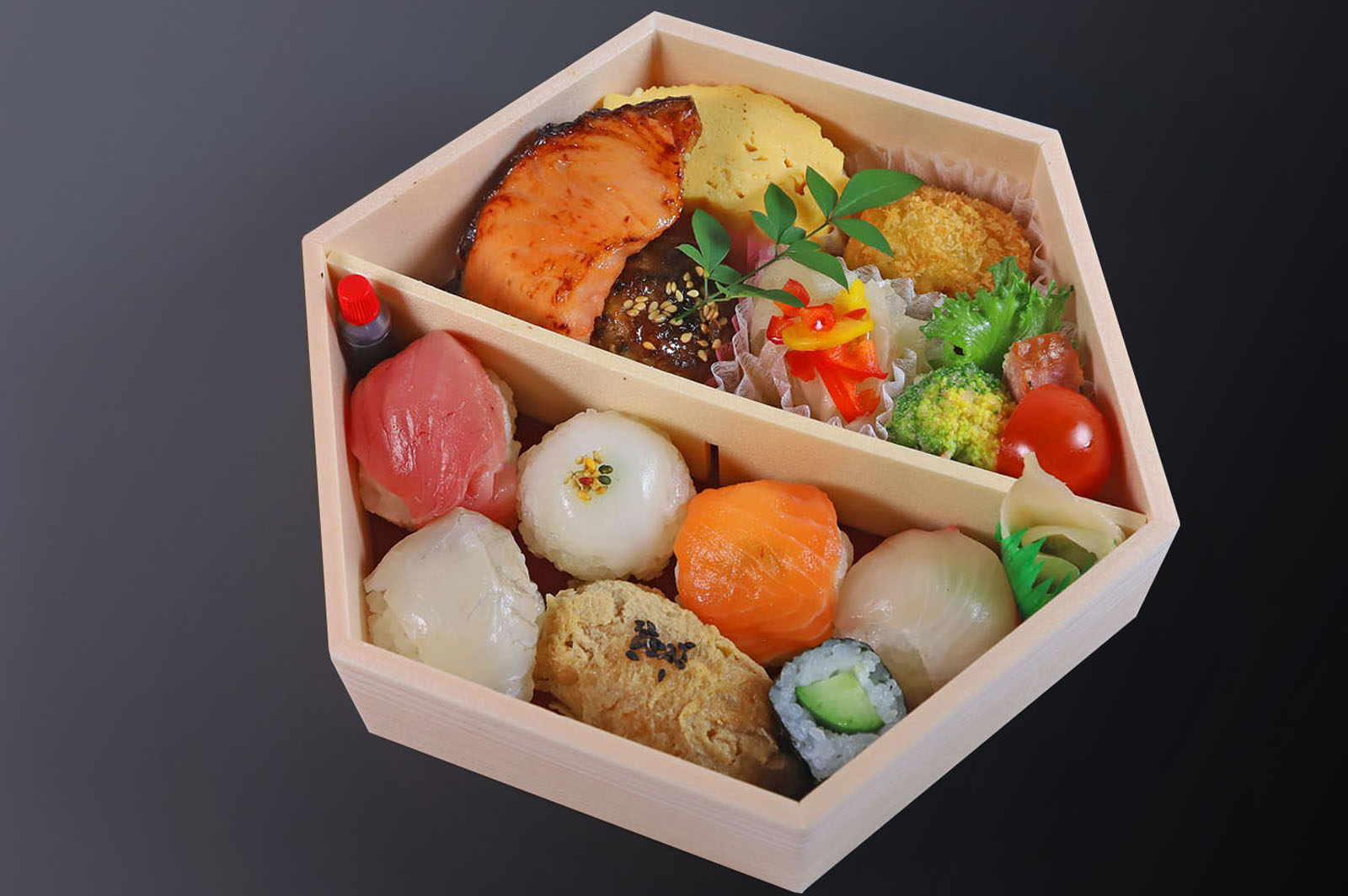 手まり寿司弁当1段全体写真
